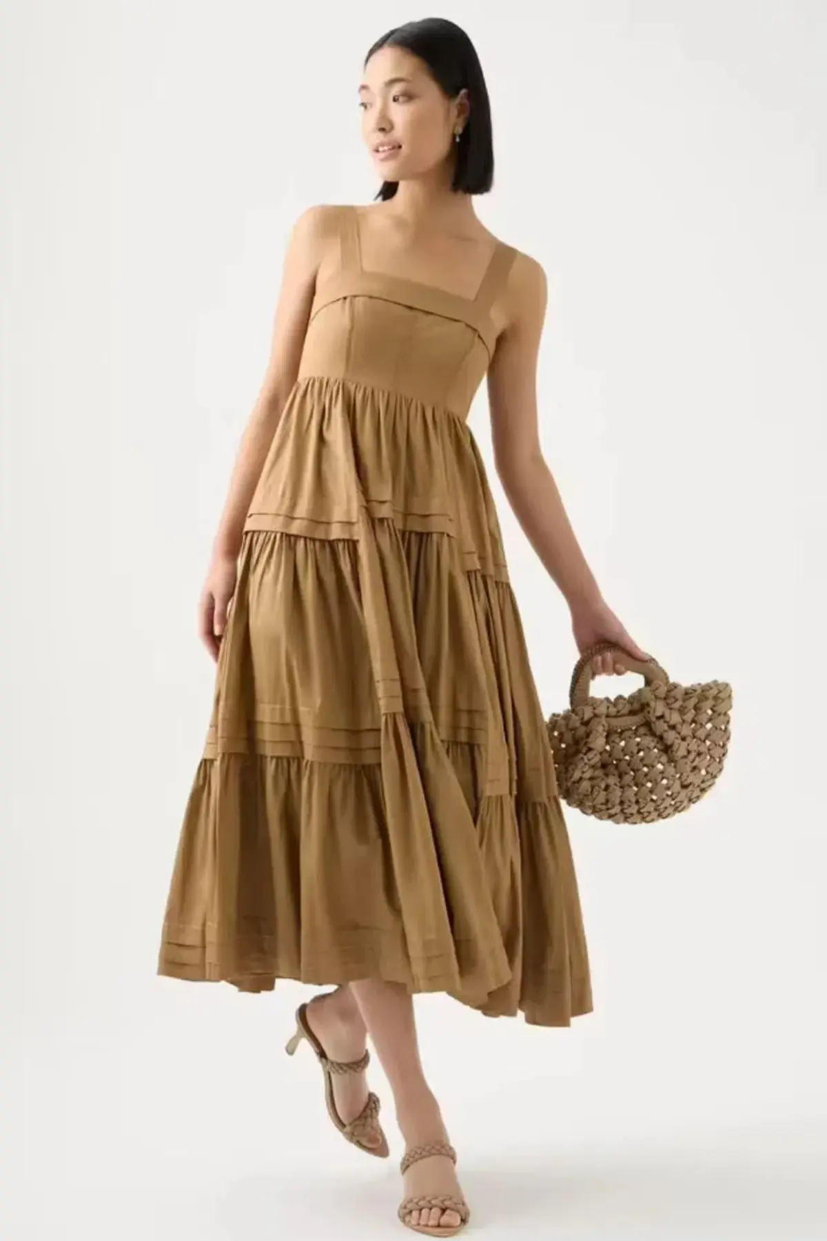 Aje Sophie tiered dress in natural SIZE 16  - Image 1