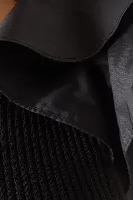 Aje Black Questa Puff Ruffle Sleeve Mini Dress | Size M for rent on The Volte - main image