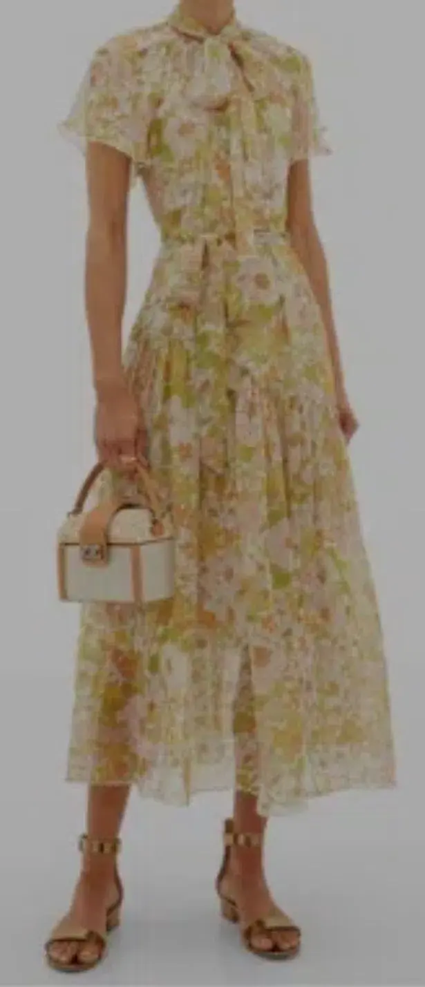 Zimmerman silk chiffon short sleeve dress for rent on The Volte - main image