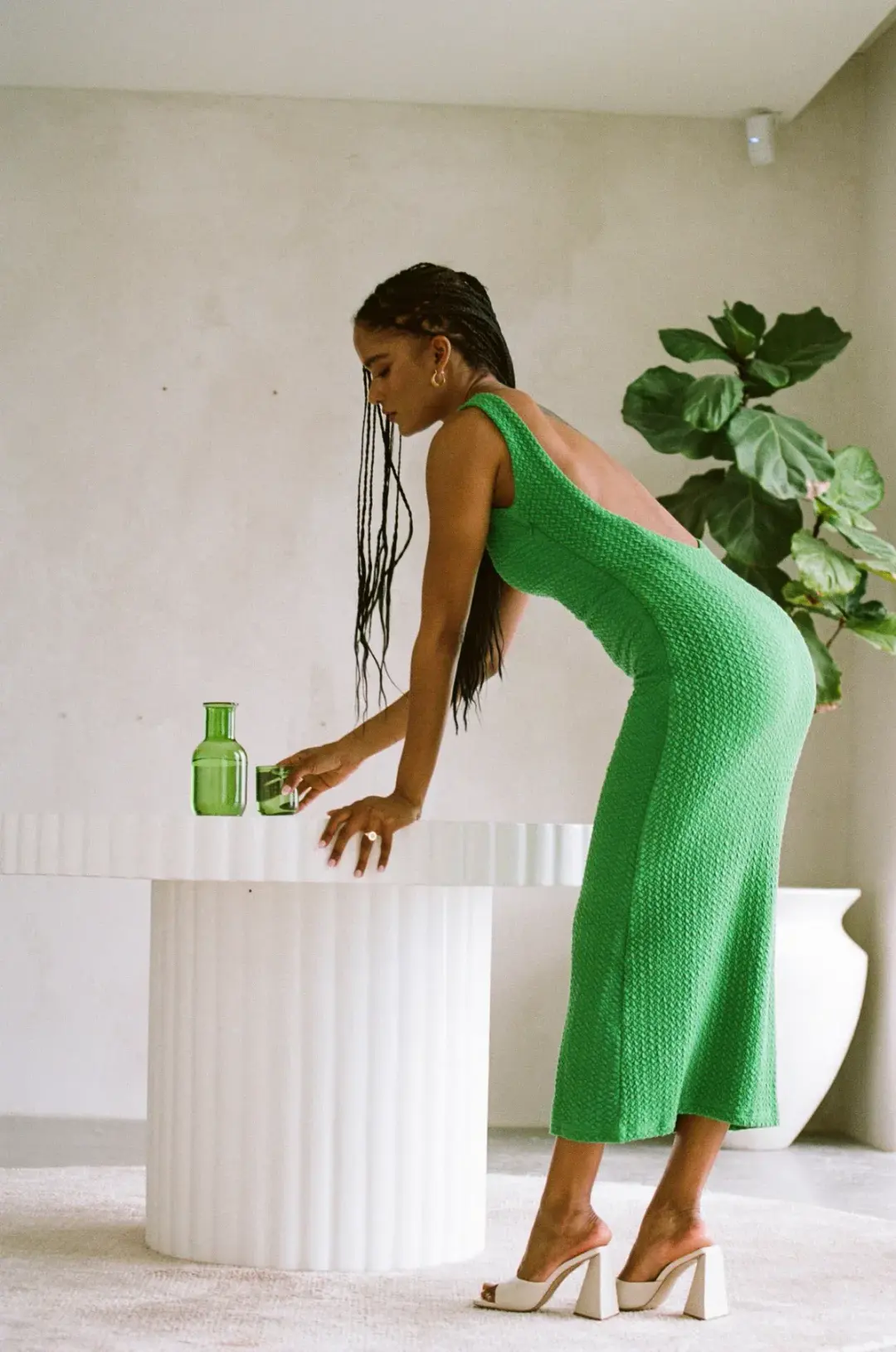 Sabo Skirt Dina Dress - Green for rent on The Volte - main image