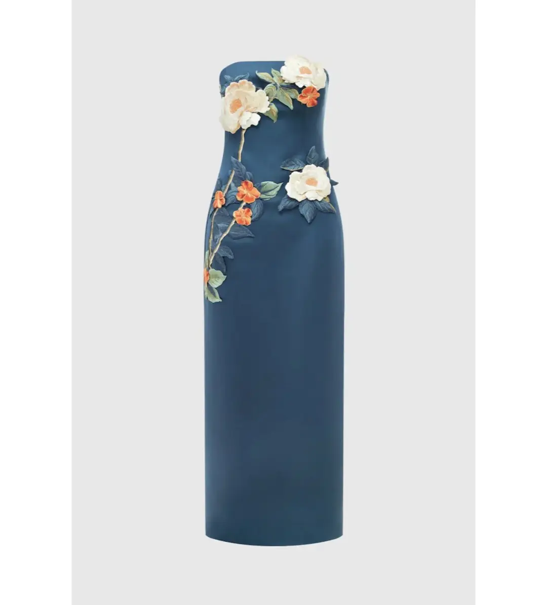 Leo Lin Rayna Appliqué Floral Bustier Maxi Dress Pear Blossom Size AU 12 for rent on The Volte - main image