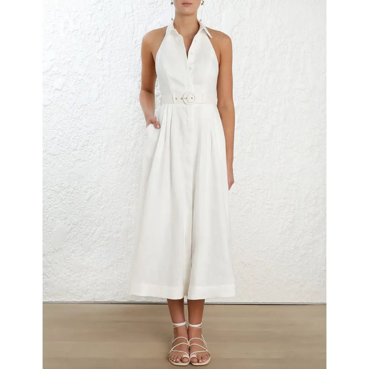 Zimmermann Primrose Halter Dress White - Image 1