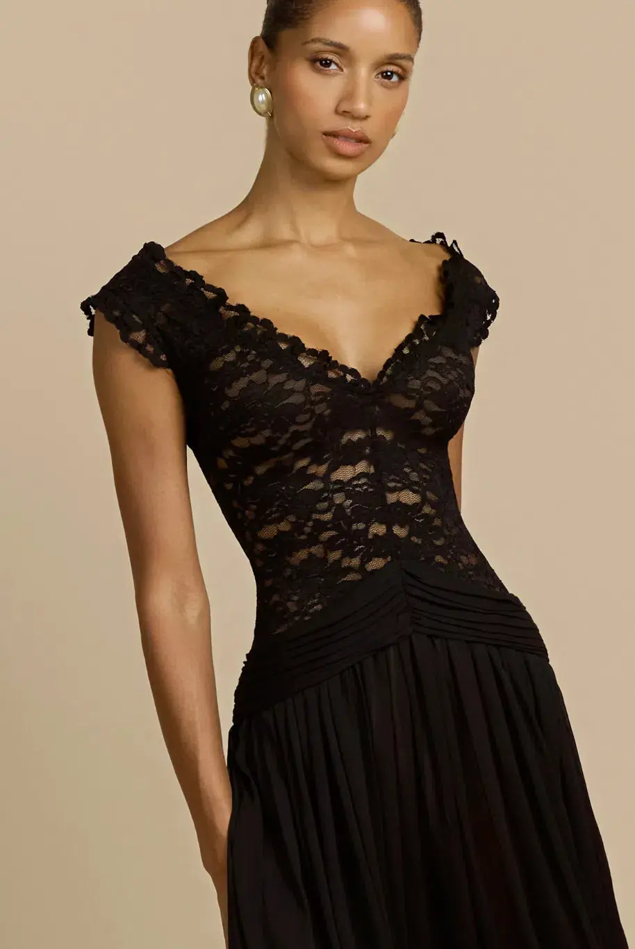 Arcina Ori, ARABELLA DRESS, black, Midi size 8 for rent on The Volte - main image