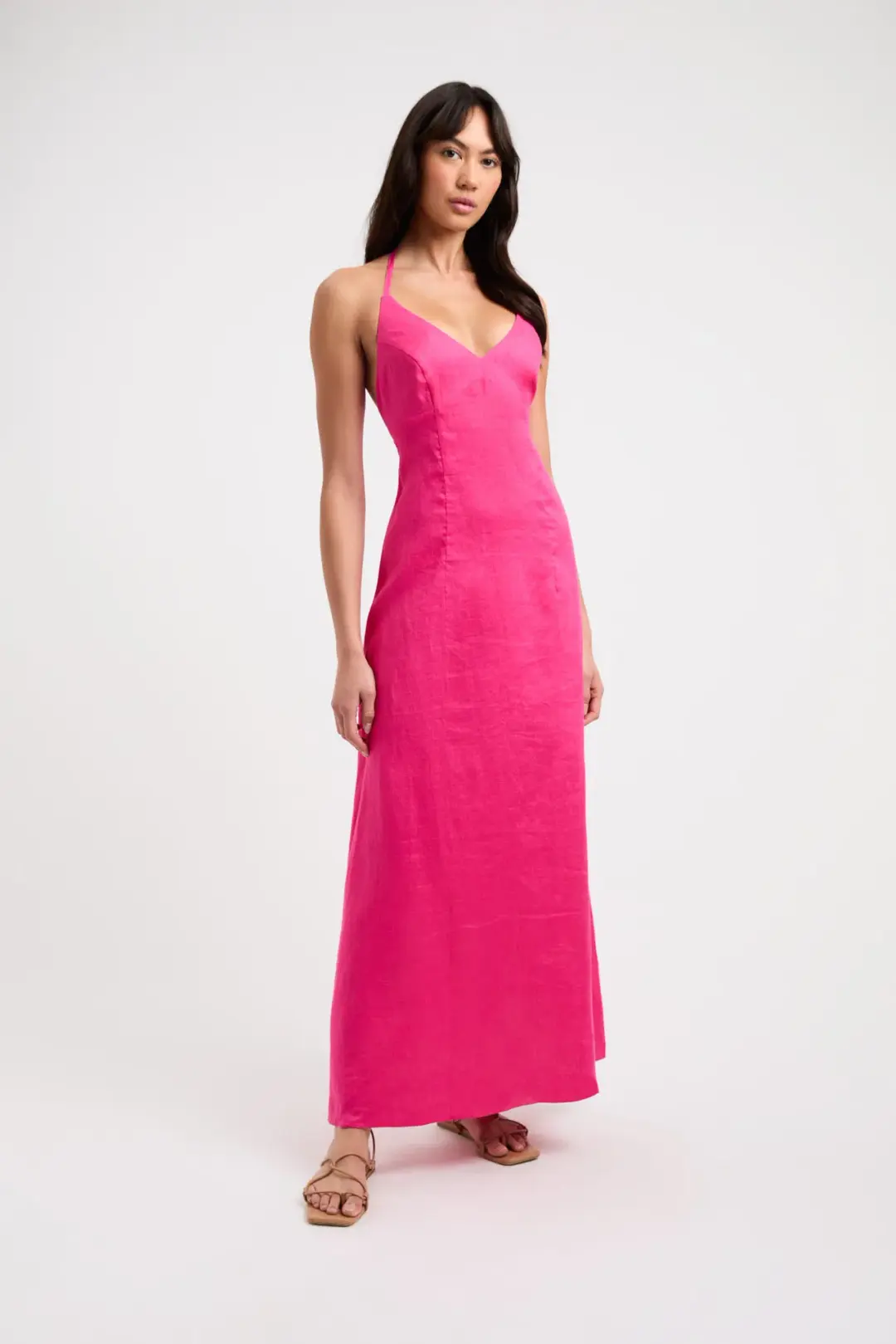 Kookai Tahiti Tied Halter Dress - pink for rent on The Volte - main image