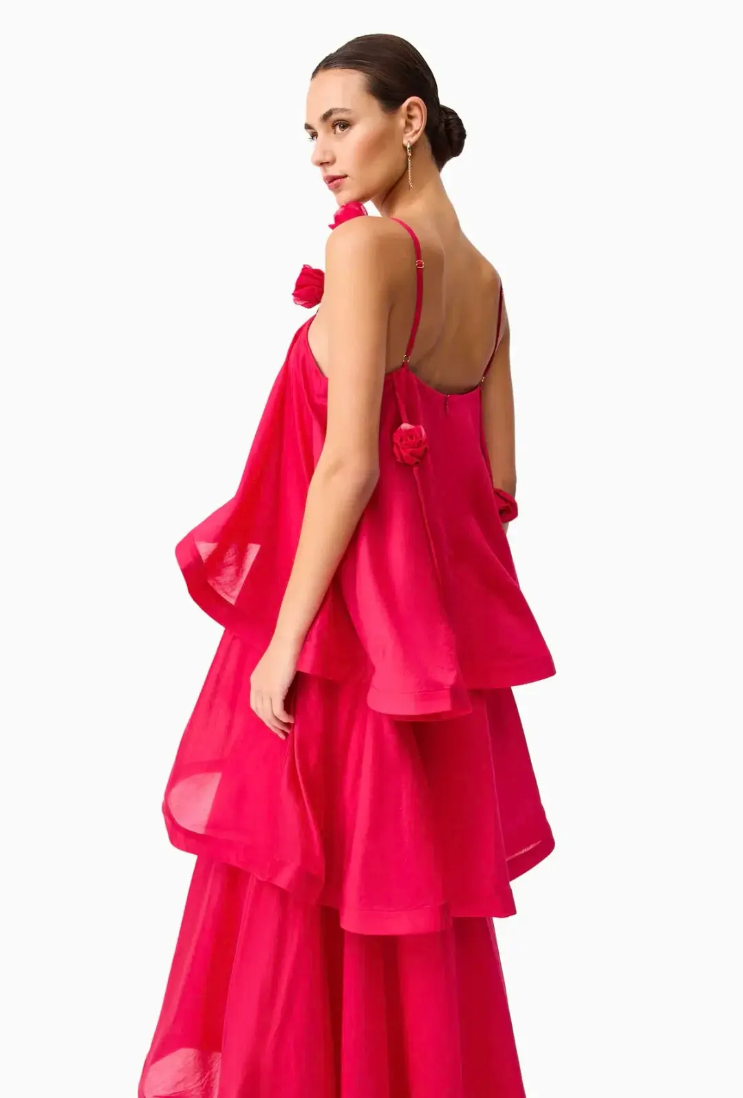 Elliatt Thalia Tiered Gown in Pink Size Small for rent on The Volte - main image