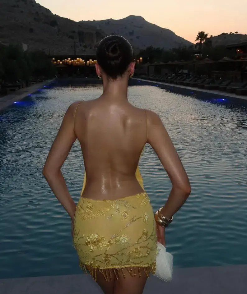 Jaded London Beaded Mesh Mirage Mini Dress in Size XS / AU 6 for rent on The Volte - main image