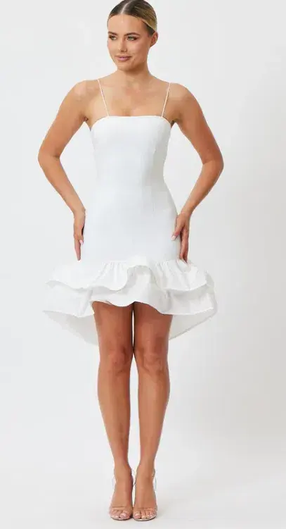 Reagan Mini Dress White by BIANCA AND BRIDGETT for rent on The Volte - main image