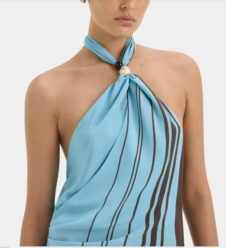 Rioja Halter Scarf Maxi Dress by SIR. for rent on The Volte - main image