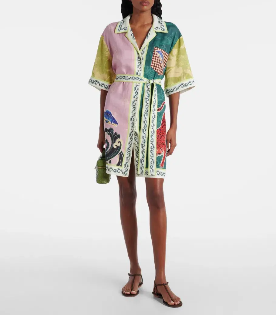 Alémais Rochester belted linen minidress 14 - Image 2