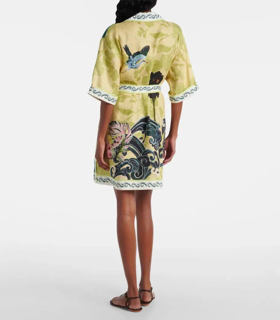 Alémais Rochester belted linen minidress 14 - Image 3