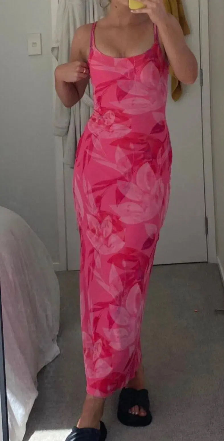 Perfect Stranger Pink Mesh Dress Size S - Image 2