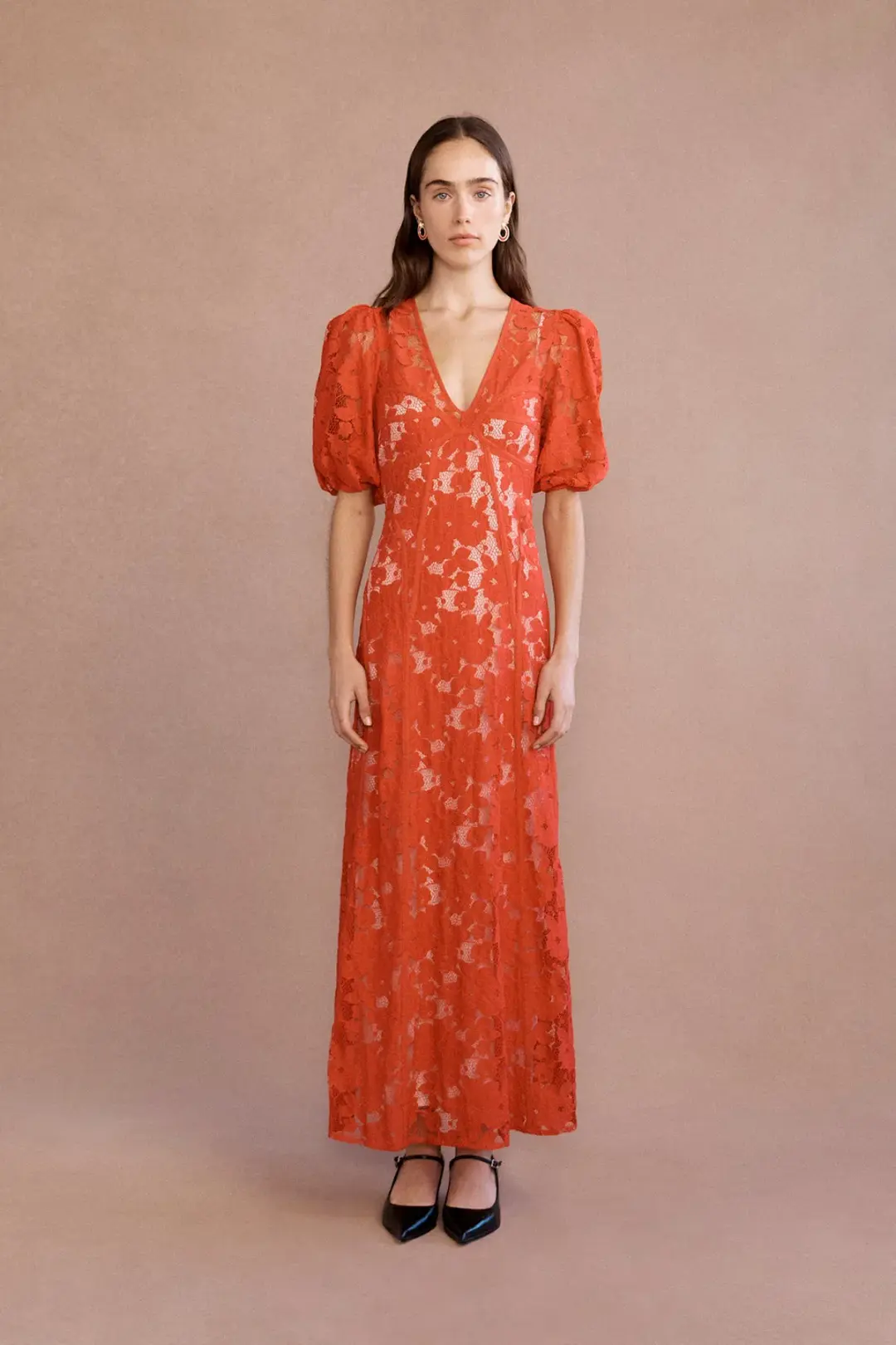 Lovaan Adeline Dress Cherry Size 14 for rent on The Volte - main image