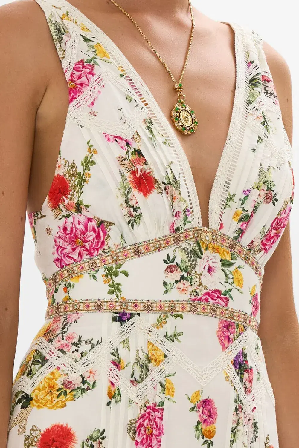 Camilla Tiered Ruffle Hem Dress Egyptian Rose (M/AU 12) for rent on The Volte - main image