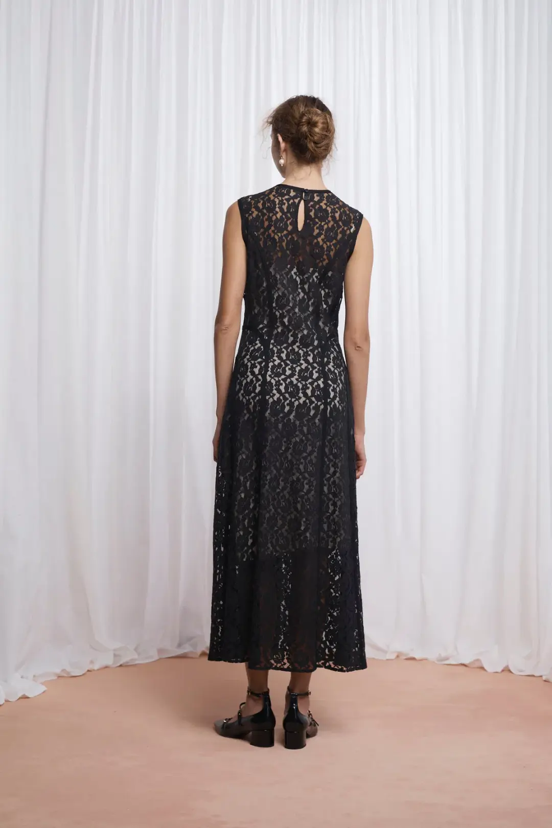 Lovaan Audrey Dress Cotton/Nylon Black Size 10 for rent on The Volte - main image