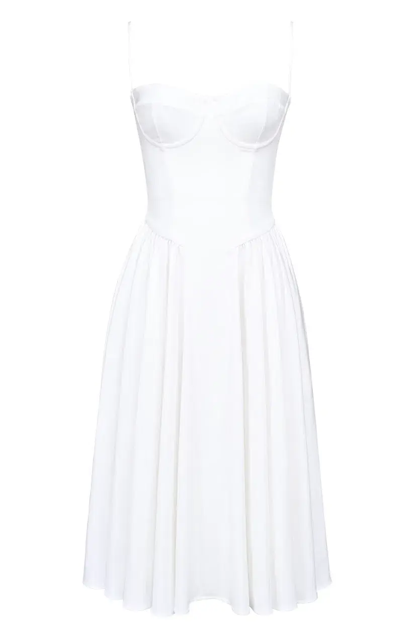 House of CB Samaria White Corset Midi Dress Size L+ Bigger Cup Size (D-E) for rent on The Volte - main image