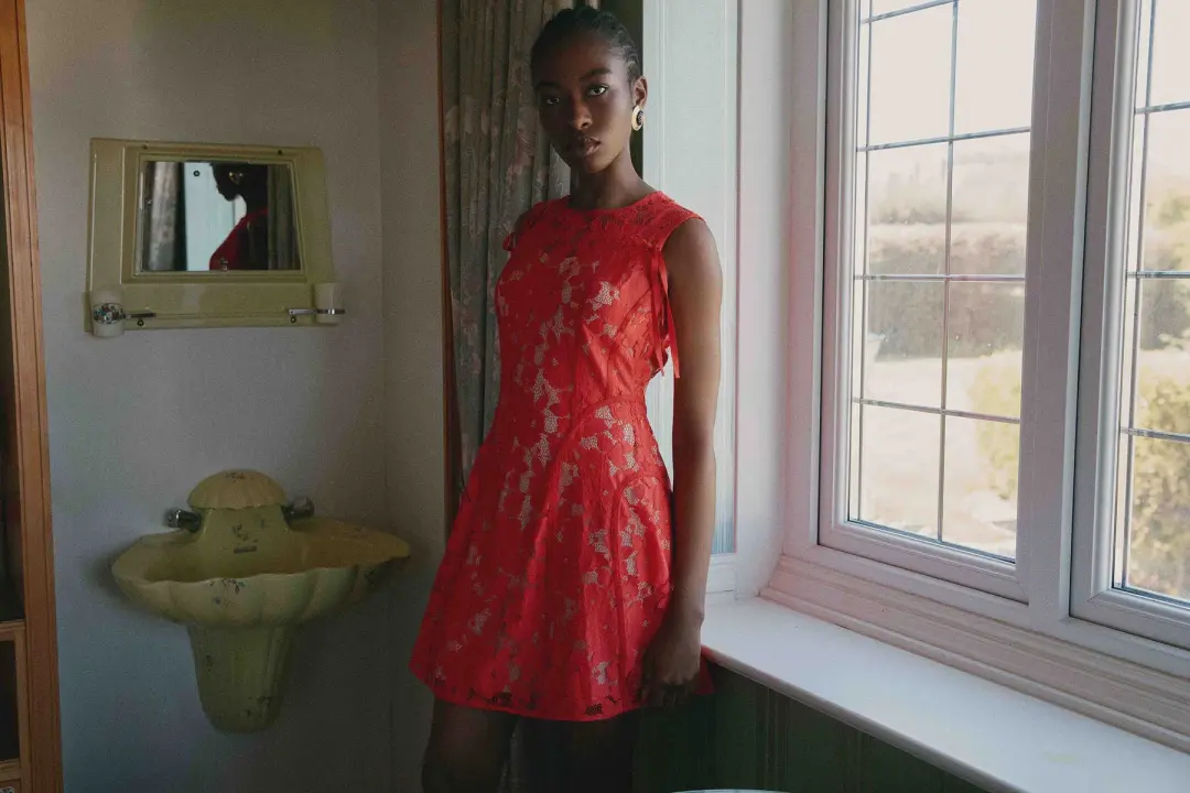 Lovaan Audrey Mini Dress Cherry Size 8 for rent on The Volte - main image