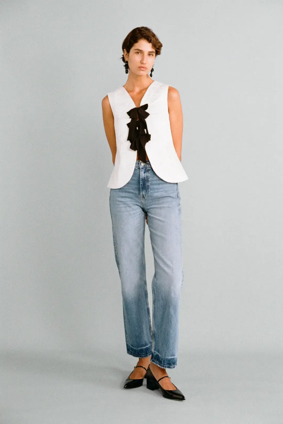 Lovaan Demi Top Recycled Poly Taffeta White Size 8 for rent on The Volte - main image