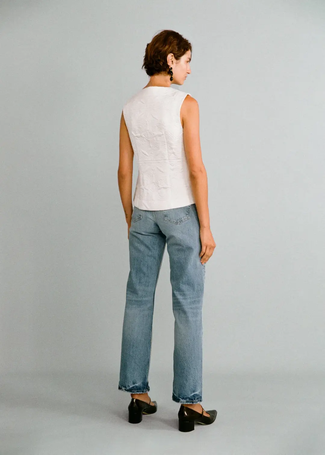 Lovaan Demi Top Recycled Poly Taffeta White Size 10 for rent on The Volte - main image