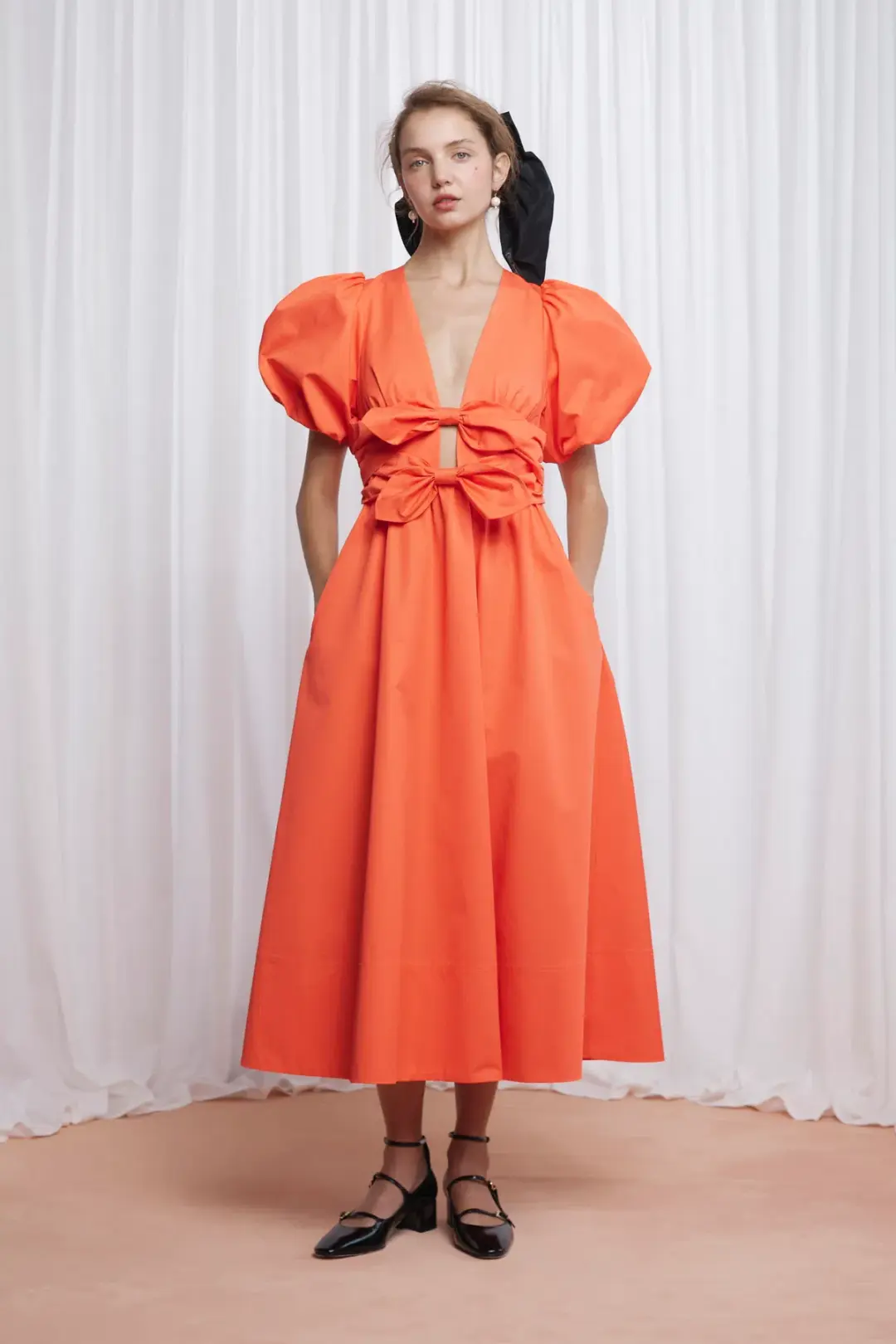 Lovaan Devon Dress Coral Size 8 for rent on The Volte - main image