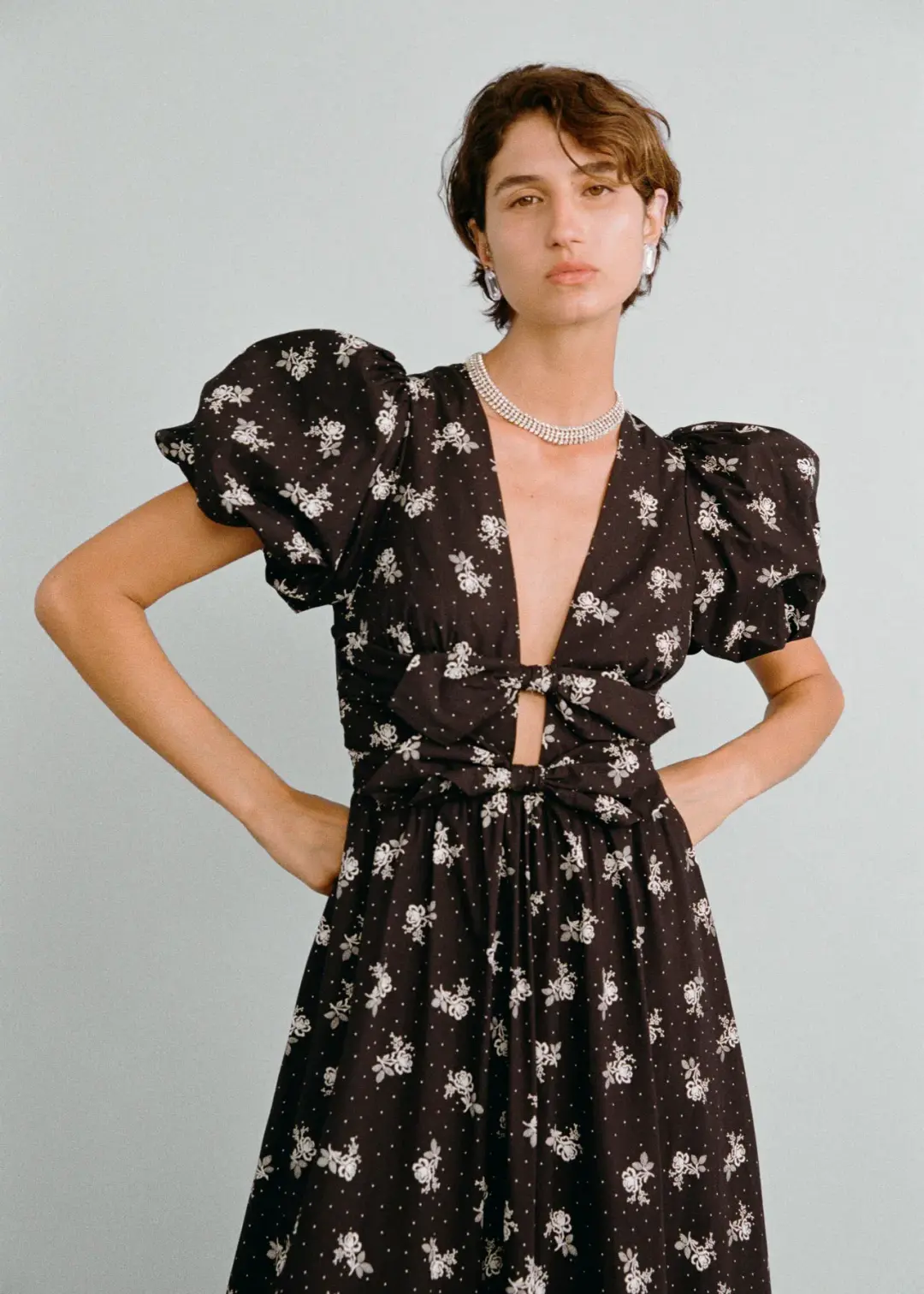 Lovaan Devon Dress Vintage Rose Black Size 8 for rent on The Volte - main image