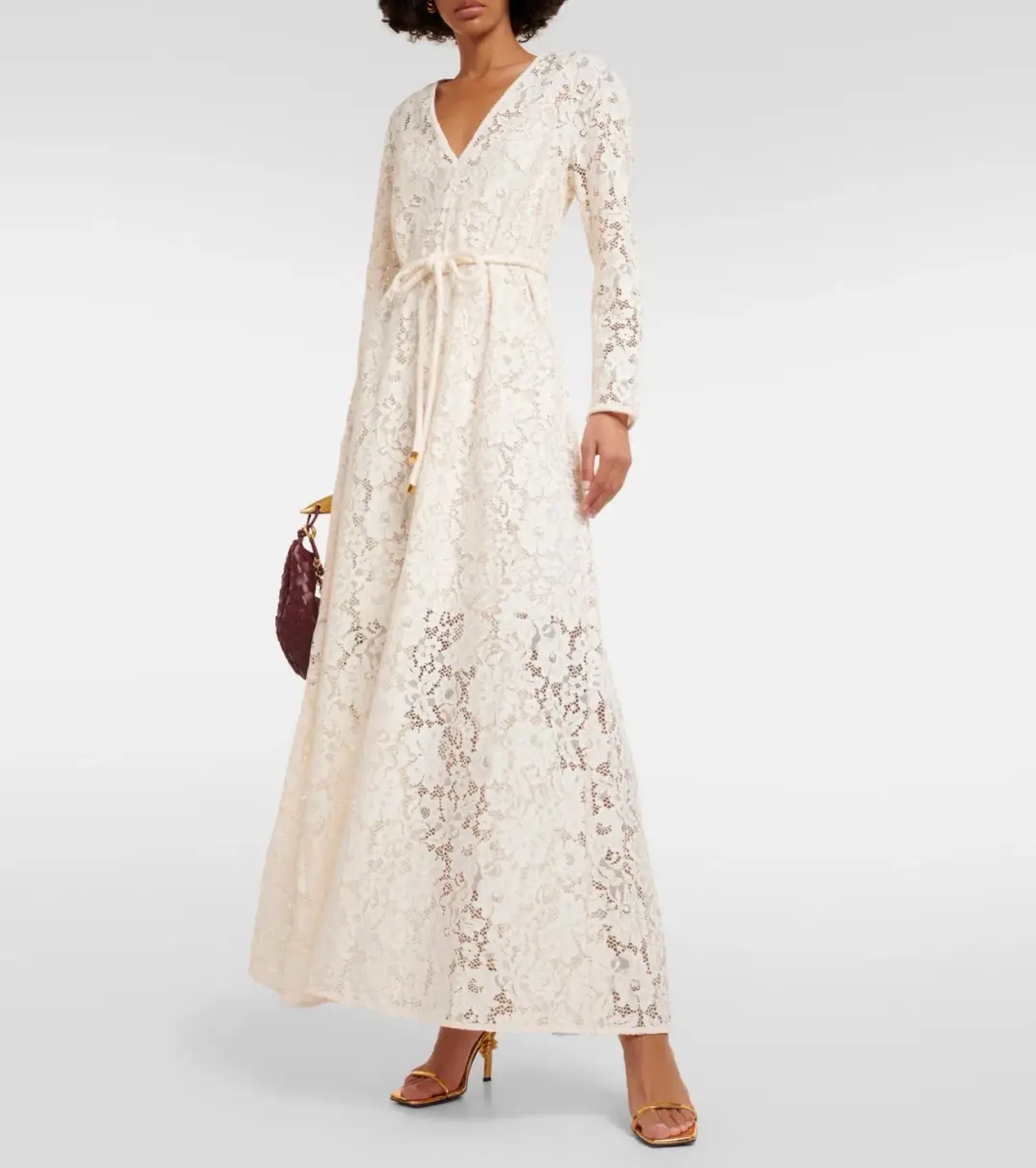 Zimmermann Matchmaker Lace Maxi Dress Cream Size 3/AU 14 for rent on The Volte - main image