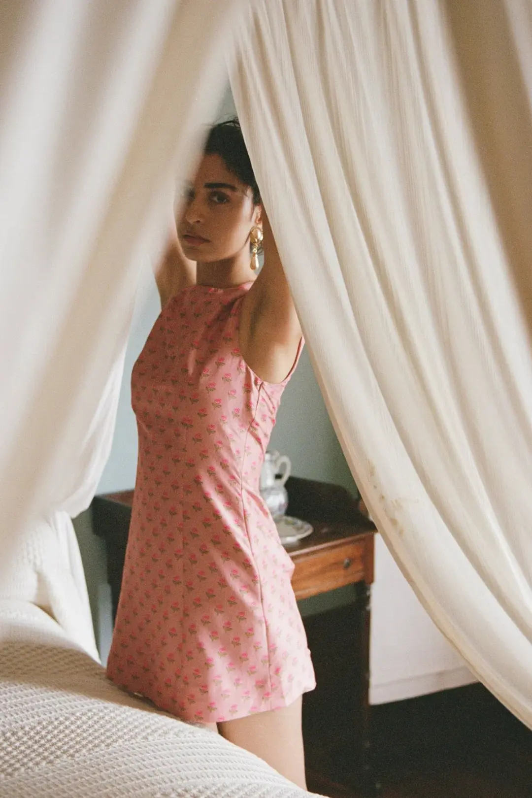 Lovaan Harper Rose Dress Silk Tiny Rose Print Size 8 for rent on The Volte - main image