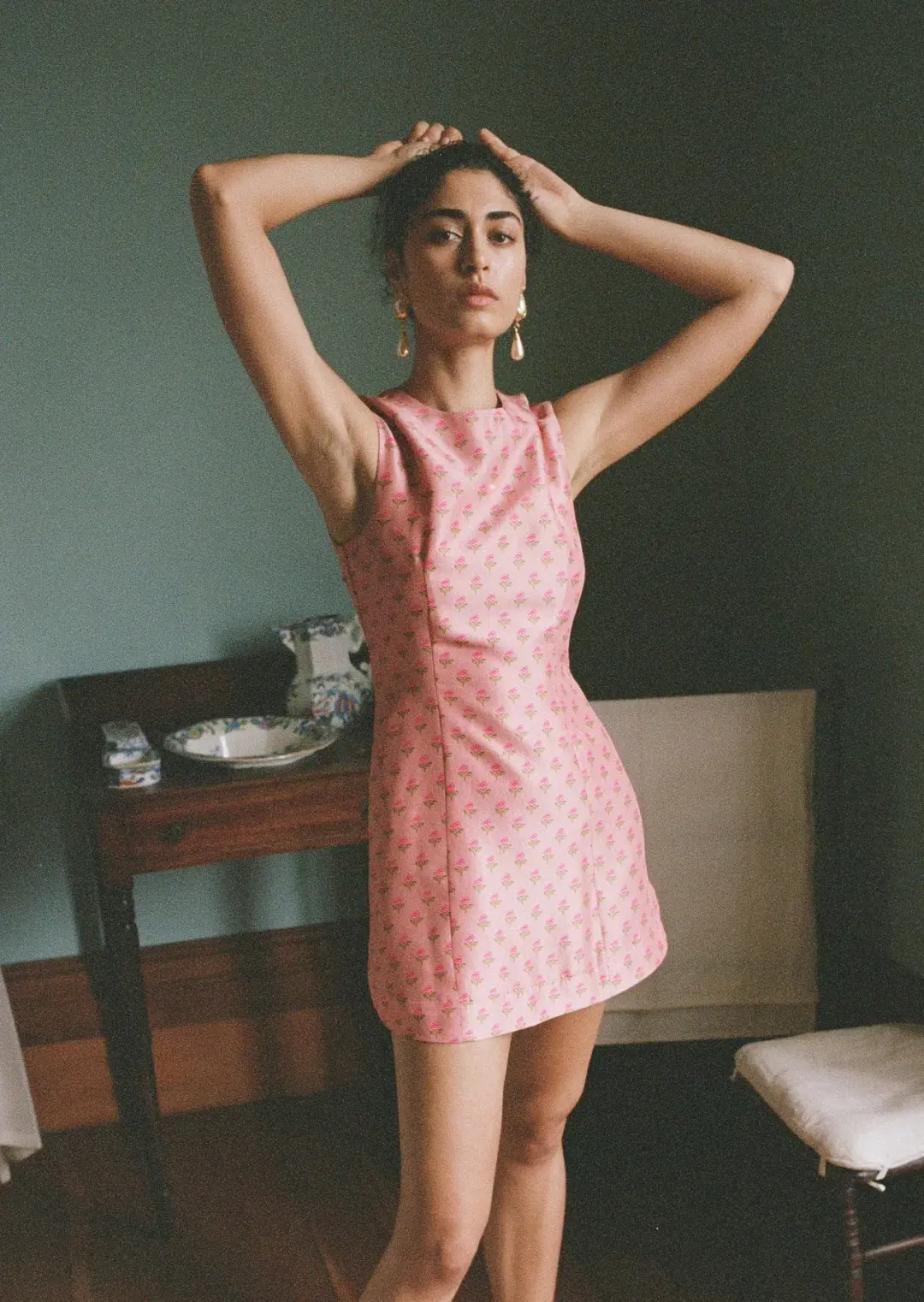 Lovaan Harper Rose Dress Silk Tiny Rose Print Size 8 for rent on The Volte - main image