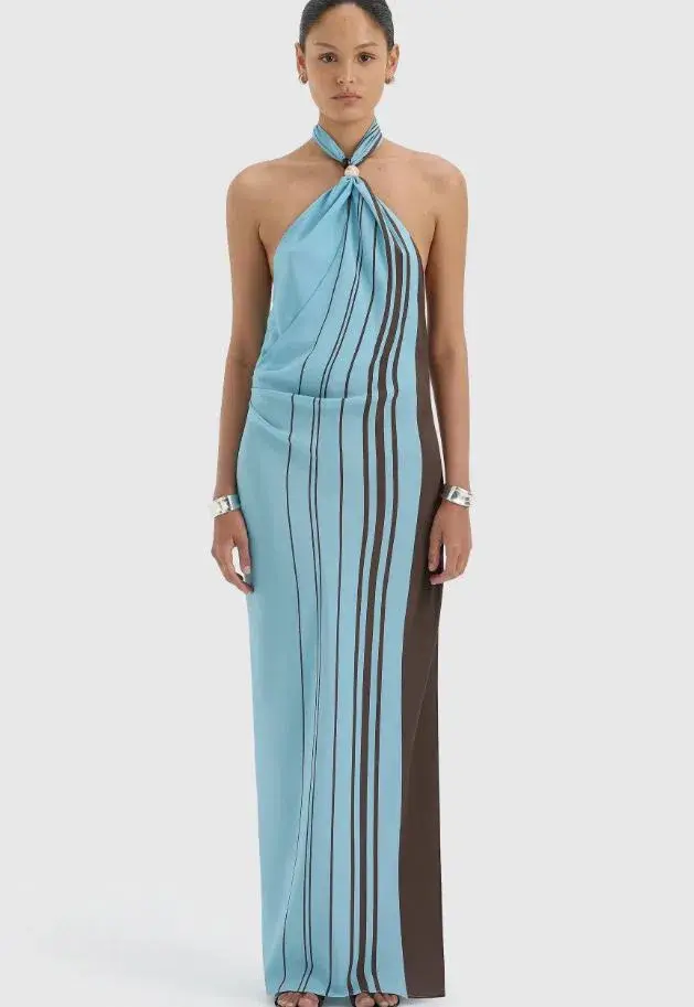 Sir Rioja Halter Scarf Maxi Dress Size 0/6 for rent on The Volte - main image