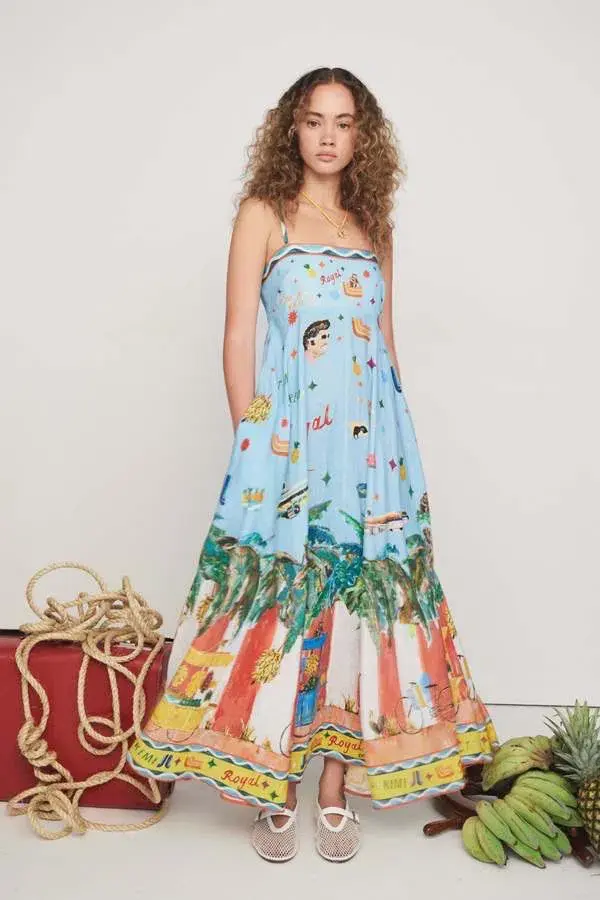 ALEMAIS All Aboard Midi Sundress Size 10 Au for rent on The Volte - main image