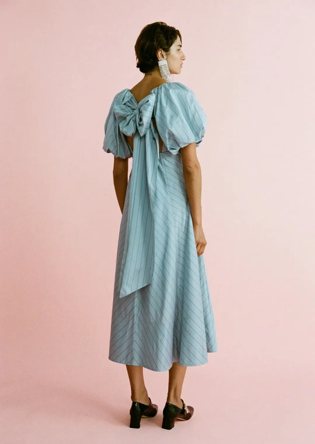 Lovaan Tess Dress Blueberry Stripe Size 6 for rent on The Volte - main image