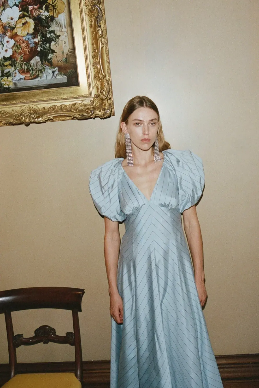 Lovaan Tess Dress Blueberry Stripe Size 8 for rent on The Volte - main image