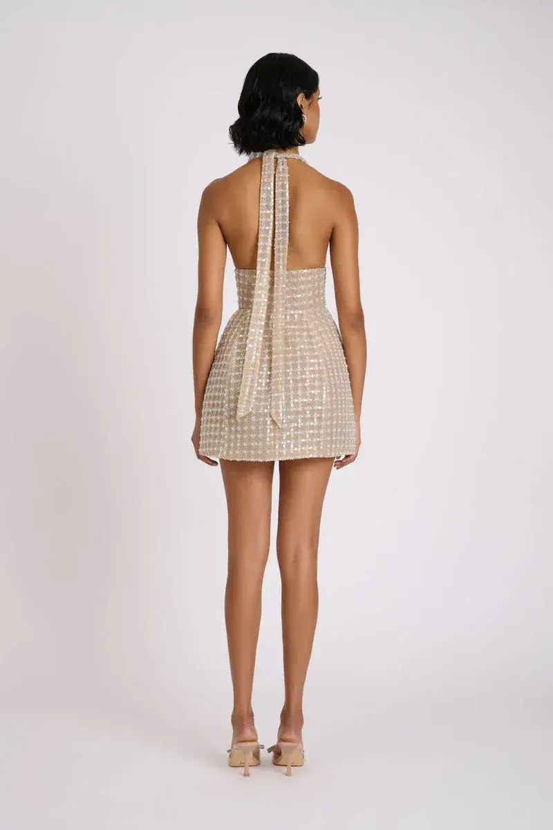 ELIYA THE LABEL Roberta Dress XS Nude Silver for rent on The Volte - main image