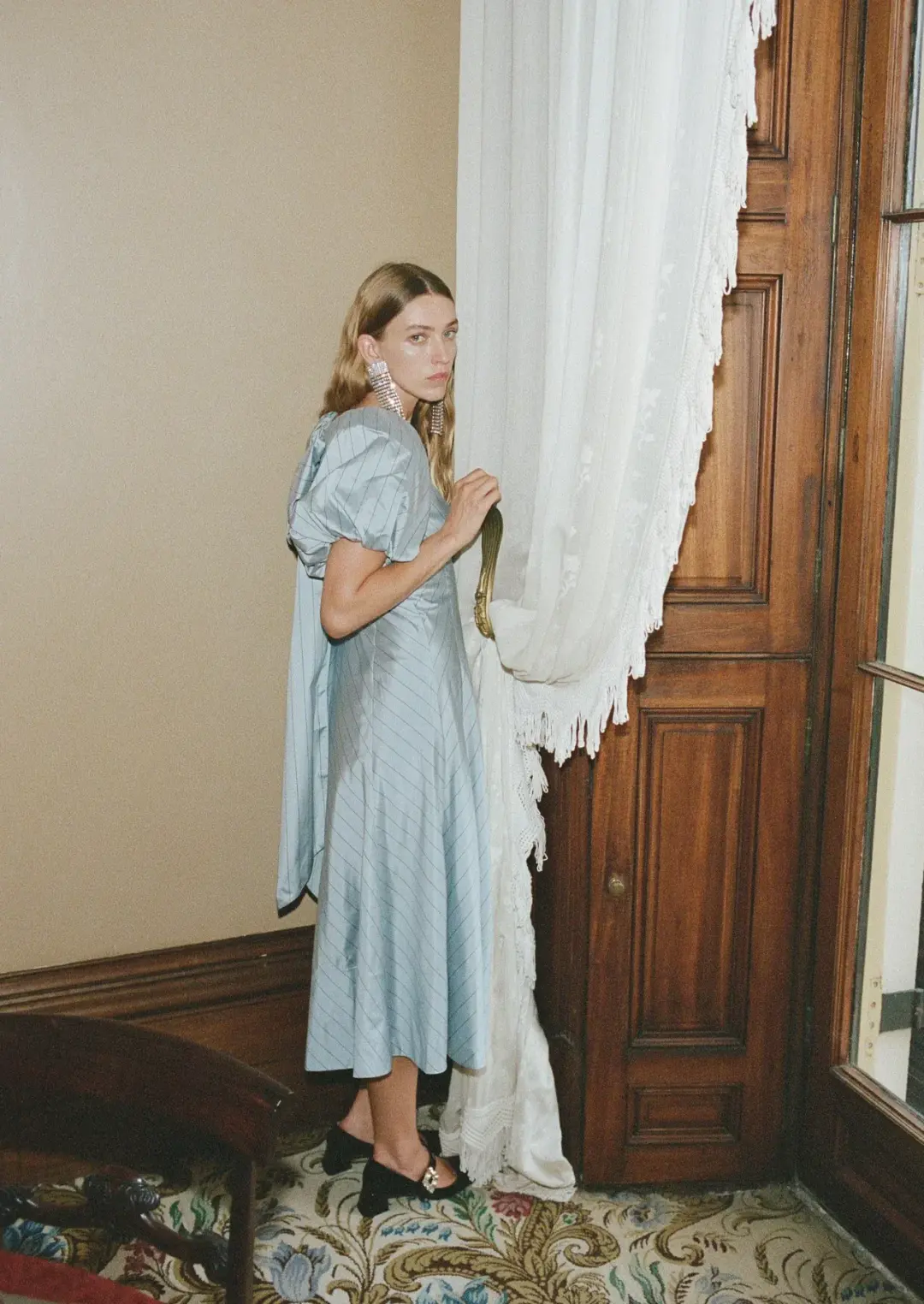 Lovaan Tess Dress Blueberry Stripe Size 12 for rent on The Volte - main image