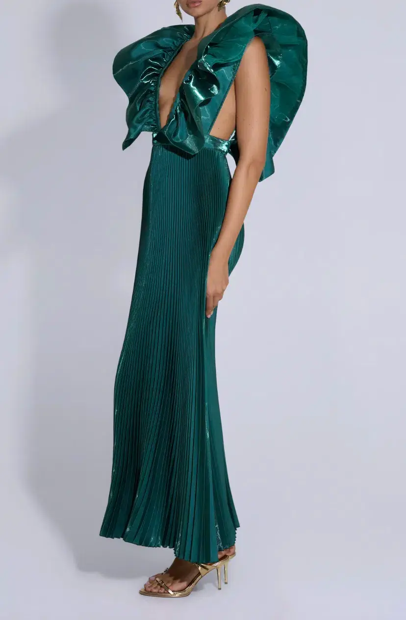L'IDEE | Ventoux Gown | Pine Gloss | Size 10 for rent on The Volte - main image