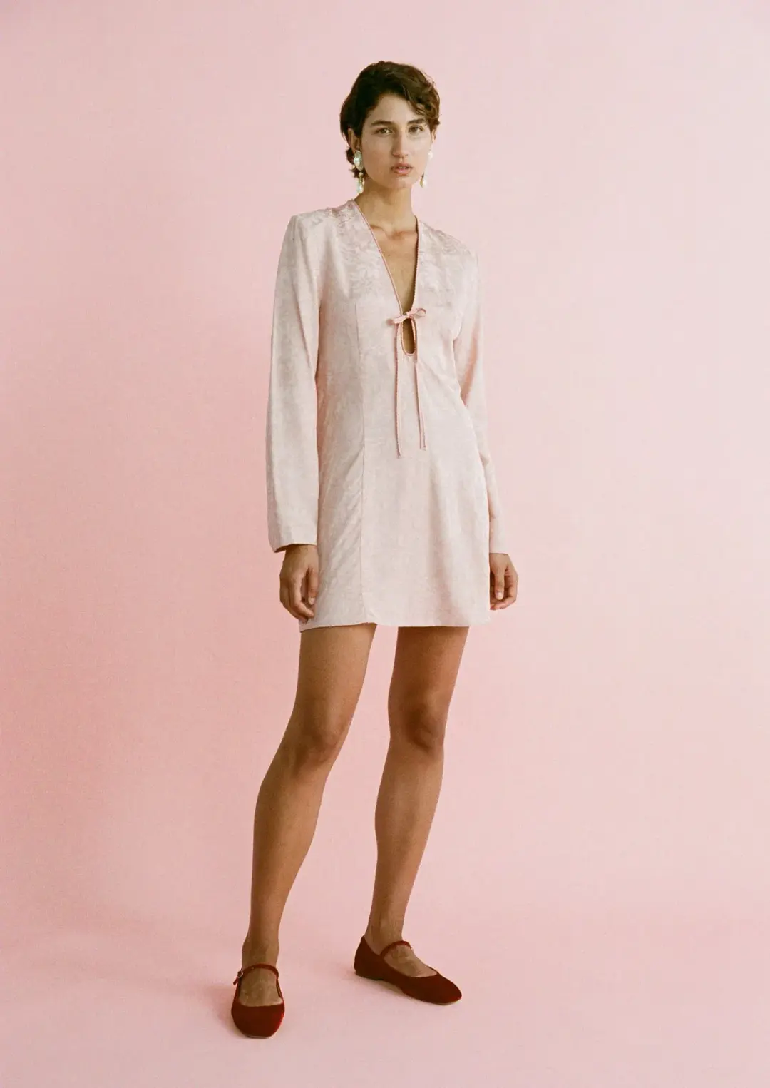 Lovaan Isla Brushed Rose Dress Silk Linen Brushed Rose Size 8 for rent on The Volte - main image