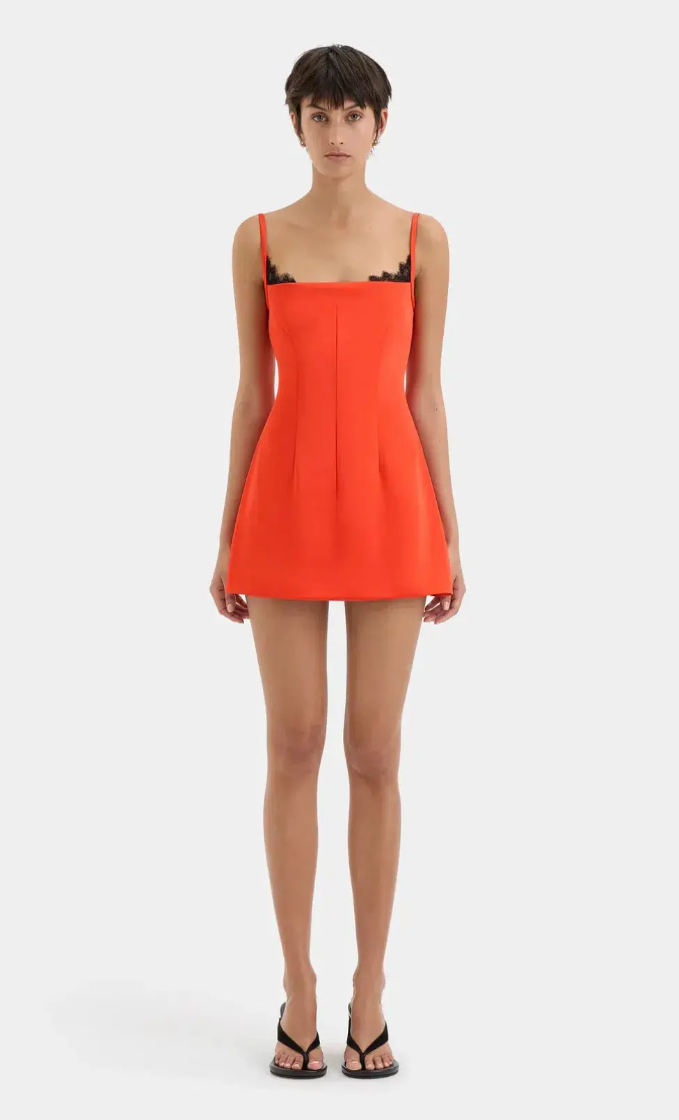 Sir Poppy Contoured Mini Dress Tangerine Size 0 / Aus 8 for rent on The Volte - main image