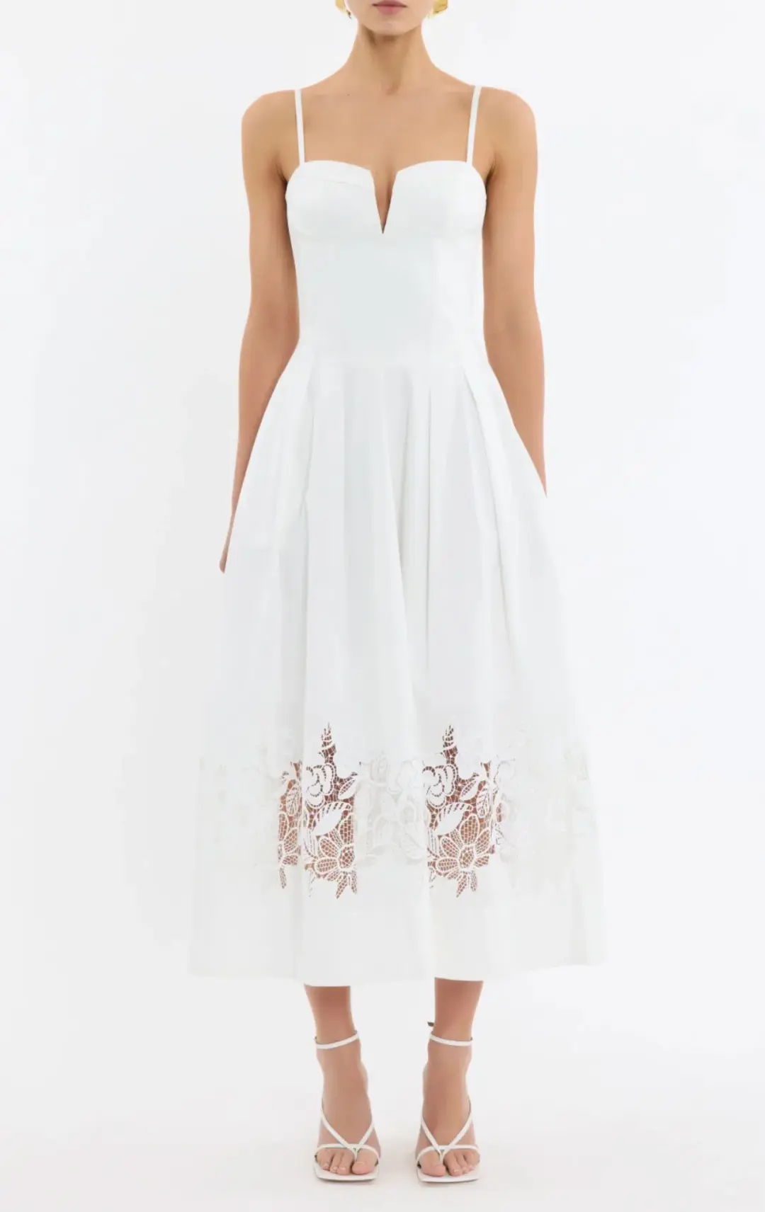 Rebecca Vallance Montreux Midi Dress White Size 12 for rent on The Volte - main image
