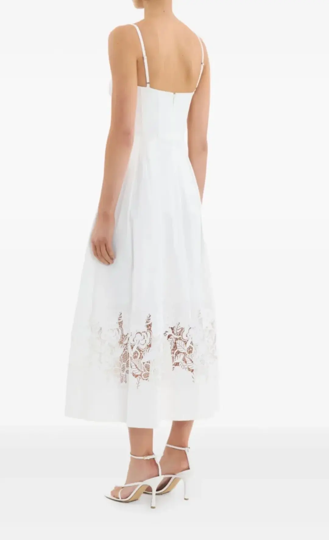 Rebecca Vallance Montreux Midi Dress White Size 12 for rent on The Volte - main image