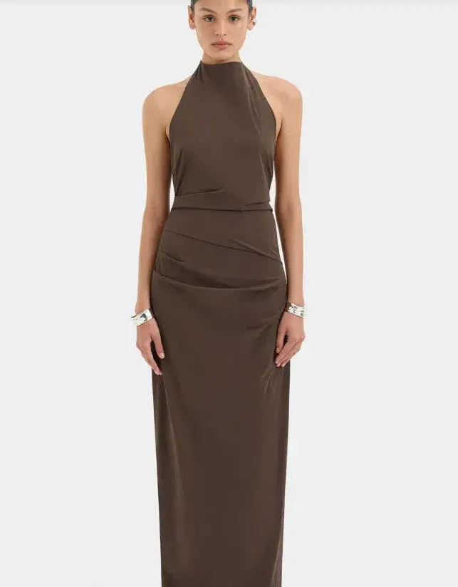Sir Sol Halter Gown in Mocha Size 0/6 for rent on The Volte - main image