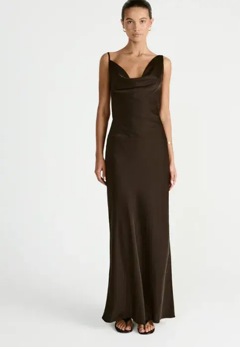 Charcoal Adley Maxi Dress (Chocolate) size 8 for rent on The Volte - main image