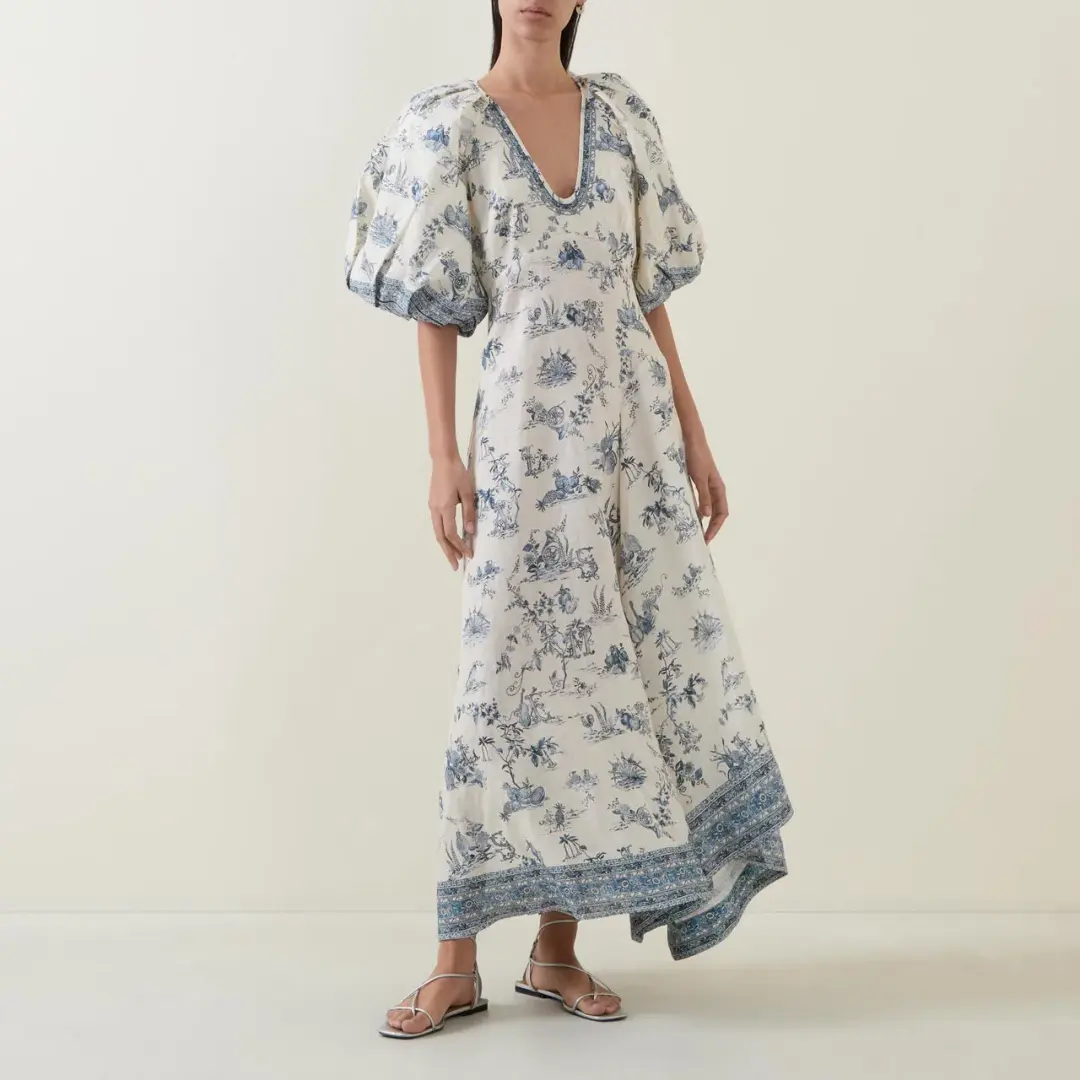 ALEMAIS Casa Midi Dress Print 8 AU for rent on The Volte - main image