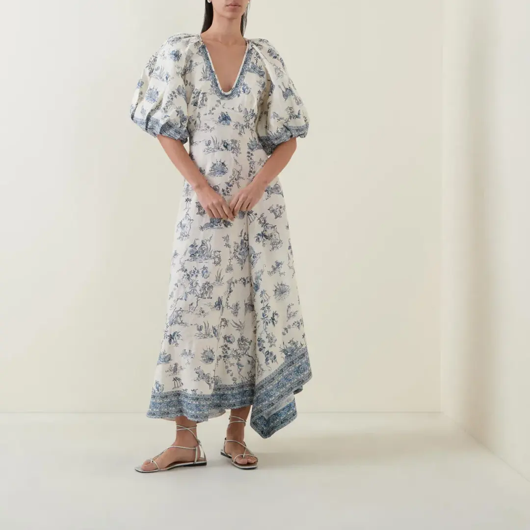 ALEMAIS Casa Midi Dress Print 8 AU for rent on The Volte - main image