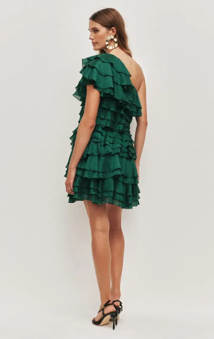 AJE Rosaline Mini Dress Forest green Size 6 for rent on The Volte - main image