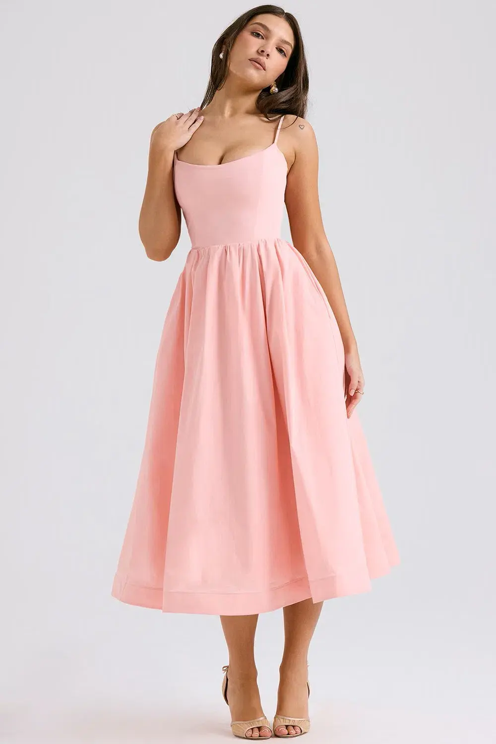 House of CB Lolita scoop-neck cotton-blend midi dress Size M - Image 3