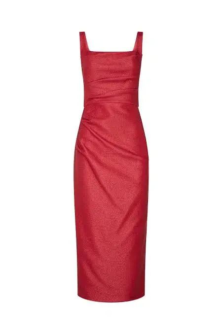 Manning Cartell Love Blossoms Raffia Midi Dress In Red Size 10 for rent on The Volte - main image