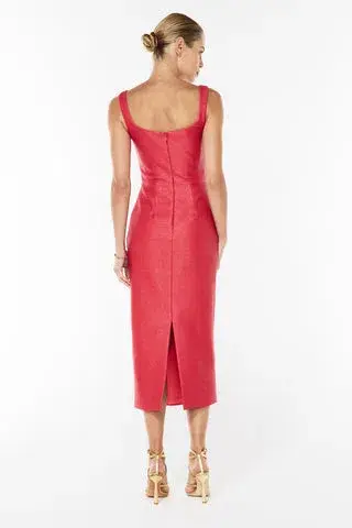 Manning Cartell Love Blossoms Raffia Midi Dress In Red Size 10 - Image 3