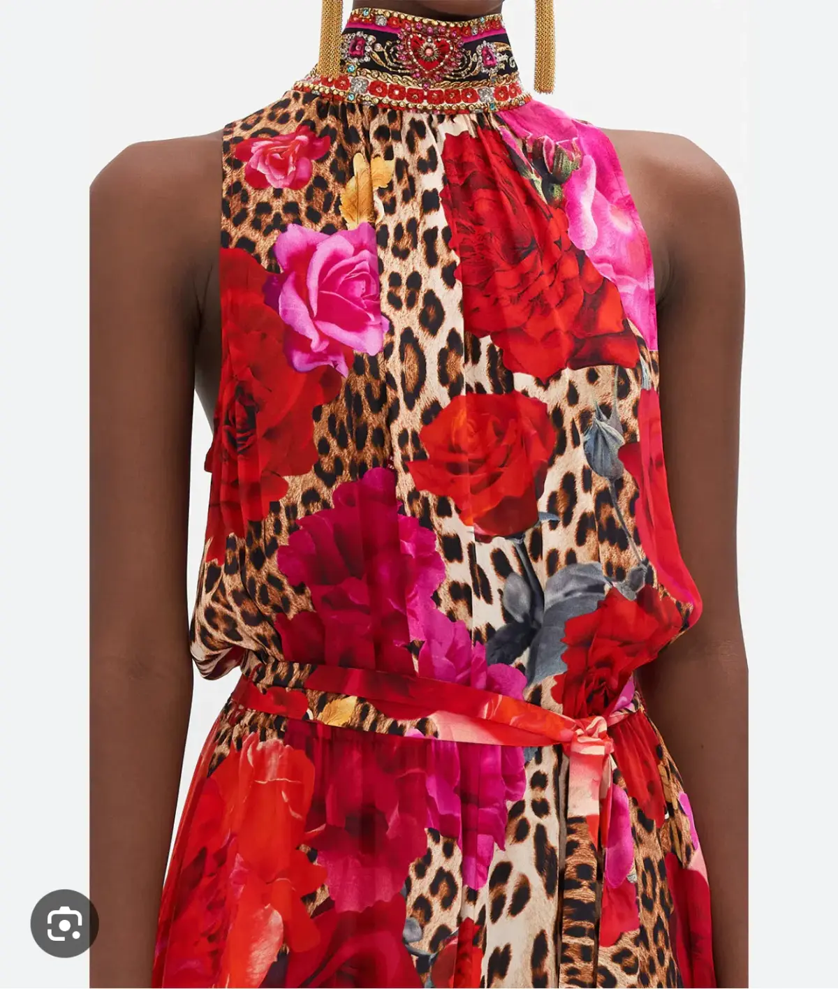 Camilla - NECKTIE DRESS WITH ELASTICATED WAIST HEART LIKE A WILDFLOWER - Image 4