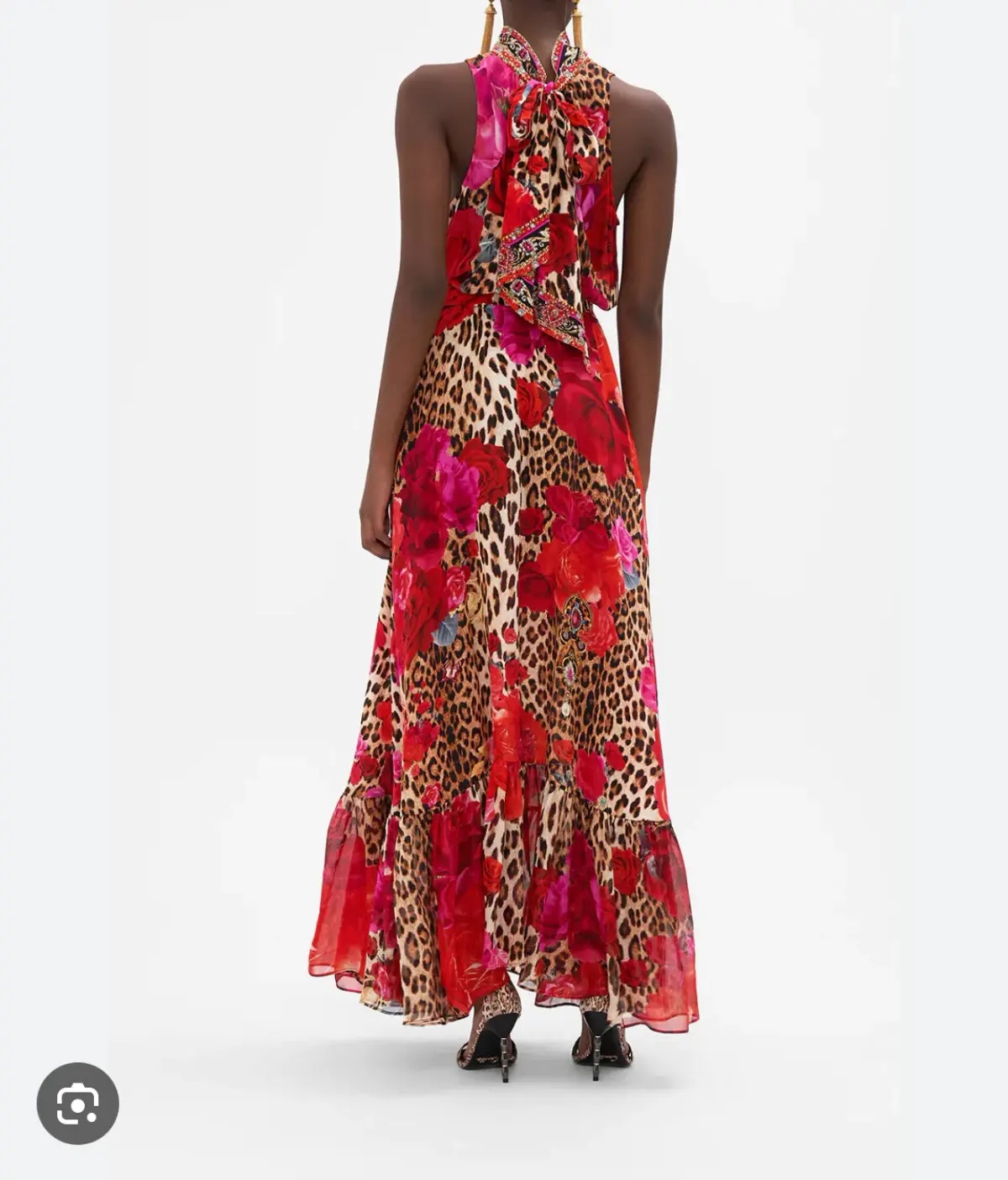 Camilla - NECKTIE DRESS WITH ELASTICATED WAIST HEART LIKE A WILDFLOWER - Image 1