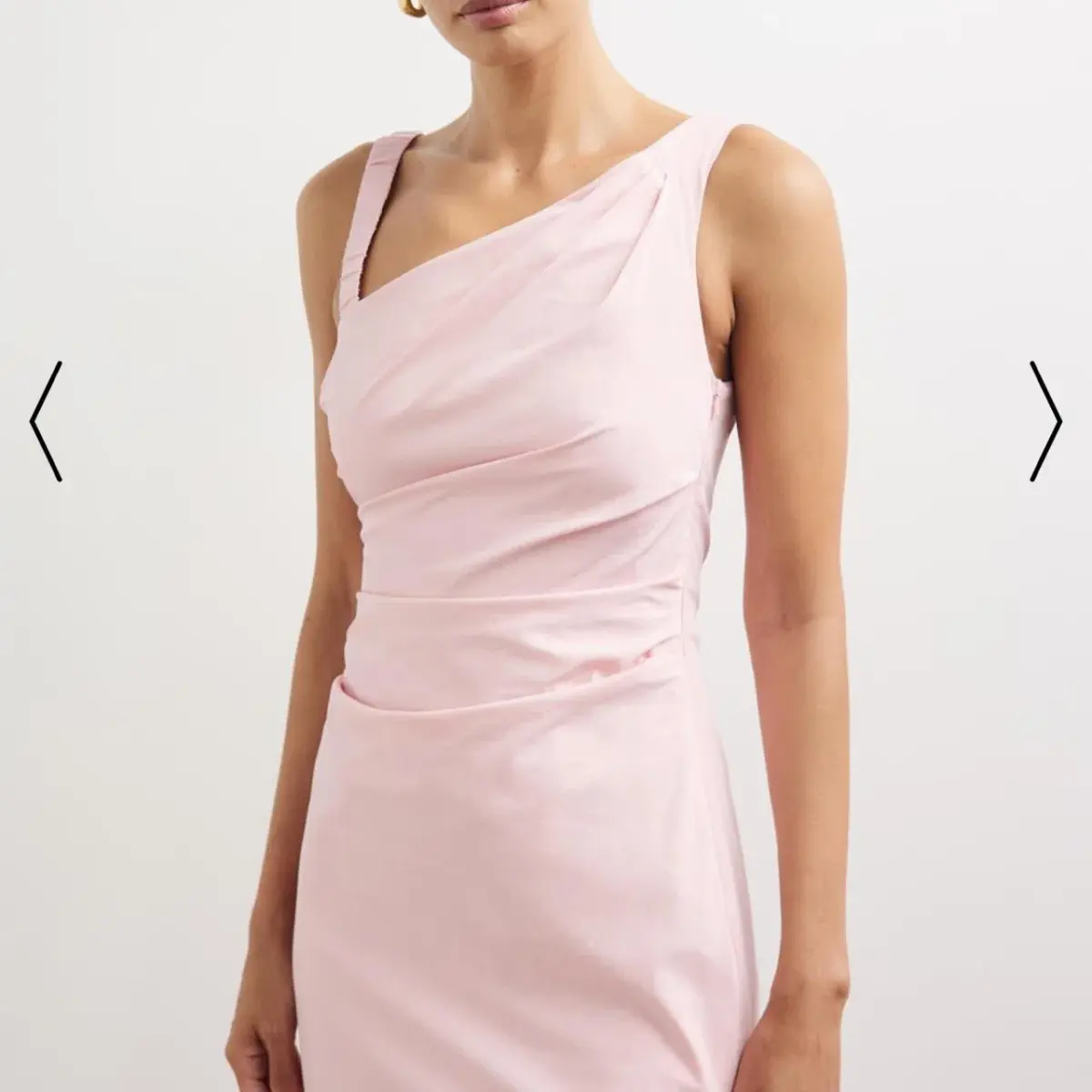 Lover Kilian Asymmetric Tuck Midi Dress in Baby Pink Size 10  - Image 3