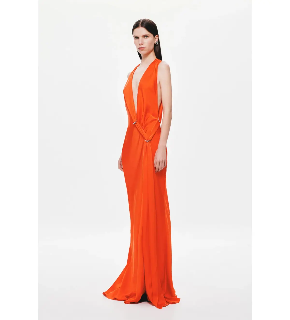 MISHA The Harlow Satin Maxi Dress Chilli Red Size AU 8 - Image 2